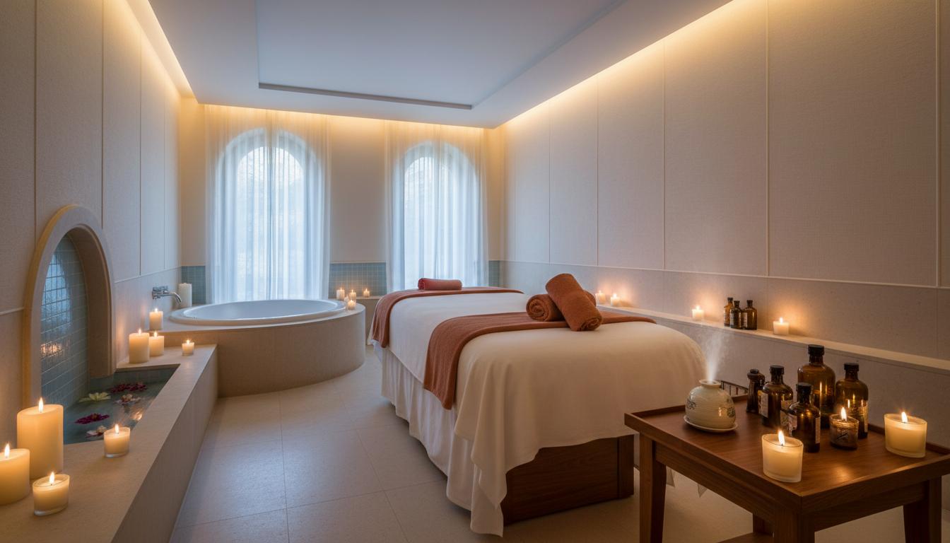 Beautiful but underused wellness spa room