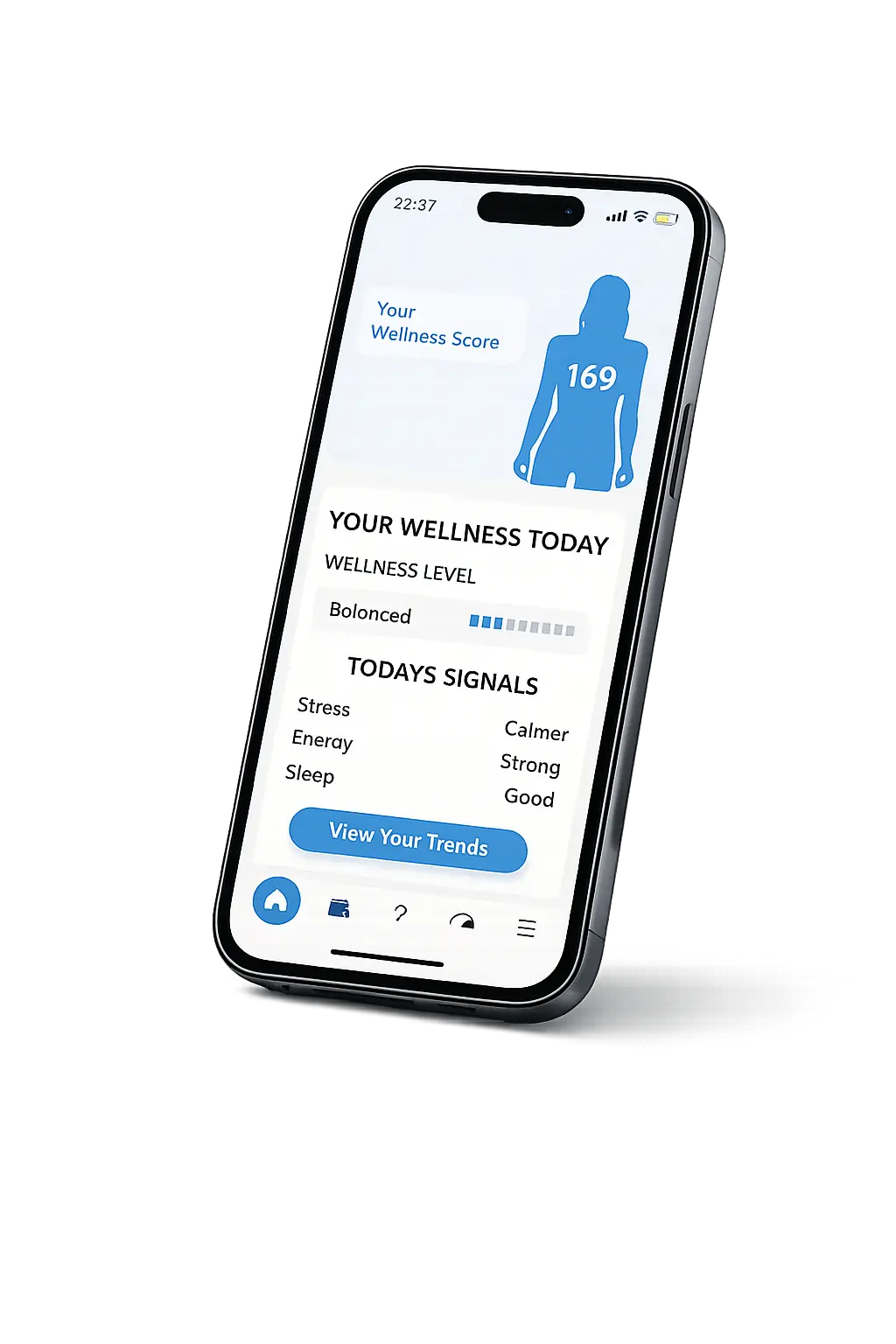 The Longivy app showing a Wellness Score of 169